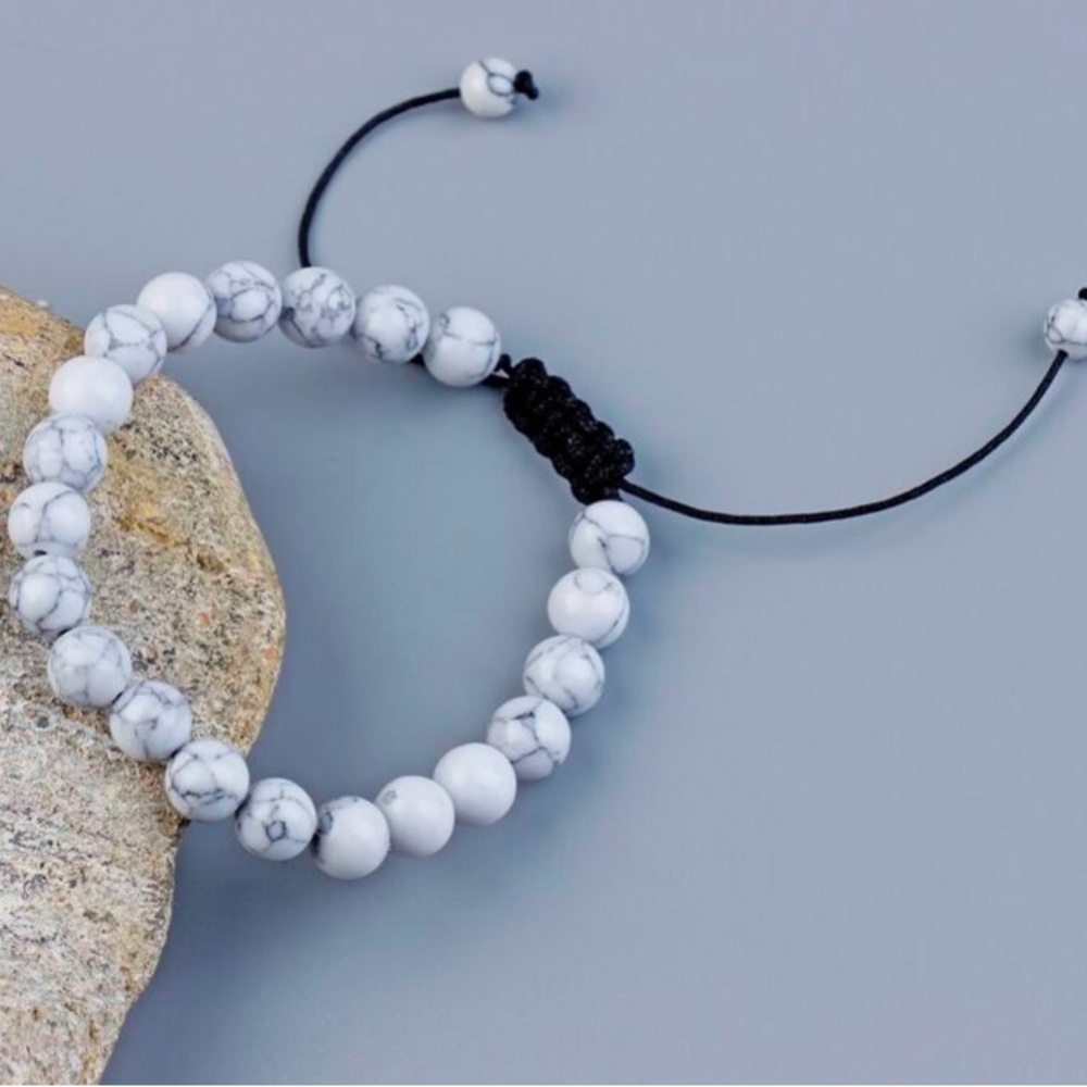 Men’s white Fashionable Beaded Bracelet